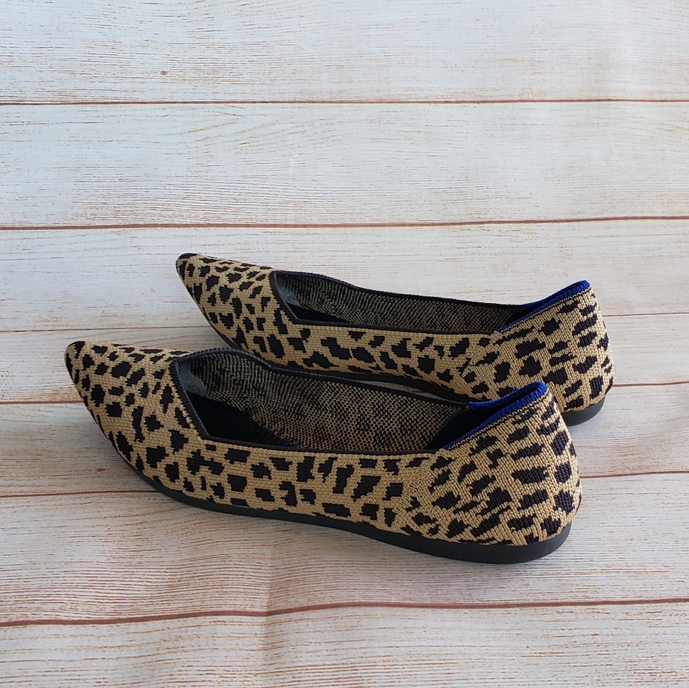 Rare! Rothy's The Point Ballet Flats Leopard Shoes - Picture 6 of 15